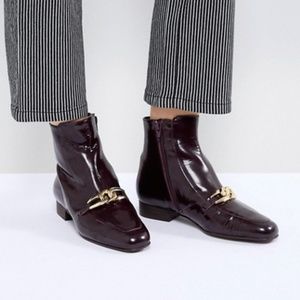 Free People Leather Buckle Front Ankle Boots